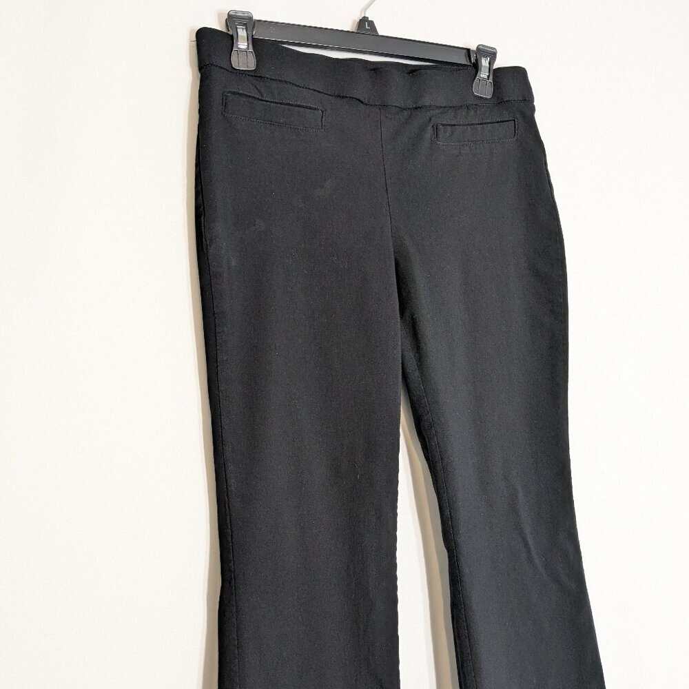 BRIGGS Black Stretch Pull-On Mid-Rise Flare Leg Pants; Size 8
